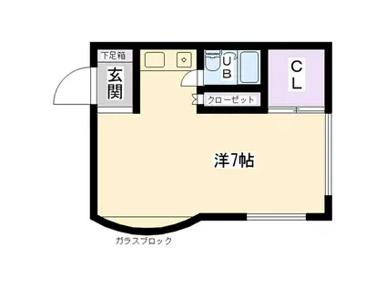 プチシャルマン浜脇(ワンルーム/2階)の間取り写真