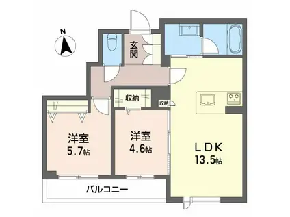 シャーメゾンソレイユ(2LDK/3階)の間取り写真