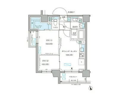 パークアクシス文京本郷(2DK/4階)の間取り写真