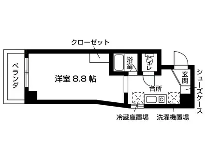 HGY富小路(1K/2階)の間取り写真