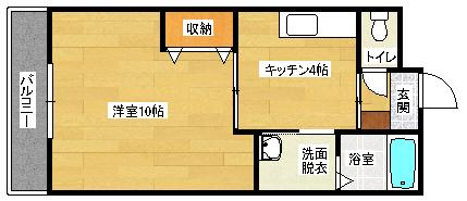 アファービレミドリ(1K/1階)の間取り写真