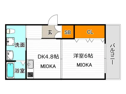 エスカーサ大阪阿倍野パークビュー(1DK/10階)の間取り写真