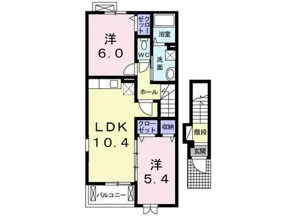 グッドライフB(2LDK/2階)の間取り写真