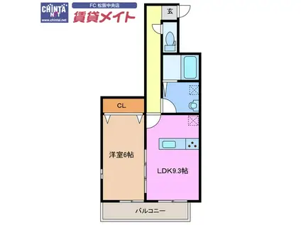 FACE MANSION(1LDK/3階)の間取り写真