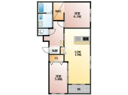 カーサ・グラン赤迫(2LDK/3階)の間取り写真