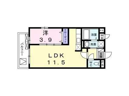 クレインズコート(1LDK/3階)の間取り写真