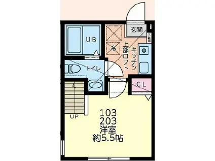エムケーワイ淵野辺(1K/1階)の間取り写真