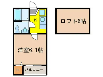 フルハウス六番町(1K/2階)の間取り写真