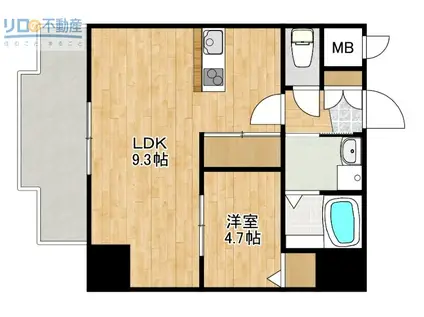 ONLYONEキセラタウン(1LDK/2階)の間取り写真