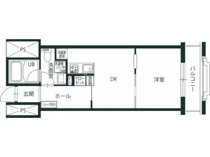 MONOLITH平尾(1DK/5階)の間取り写真