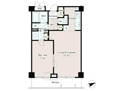 パークプレイス三田(1LDK/2階)の間取り写真