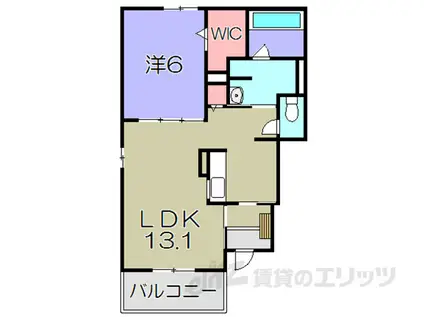 LA CASA MIYABI A(1LDK/1階)の間取り写真