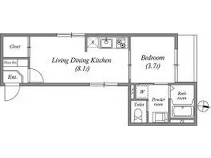 AZUL PREMIOII(1LDK/2階)の間取り写真