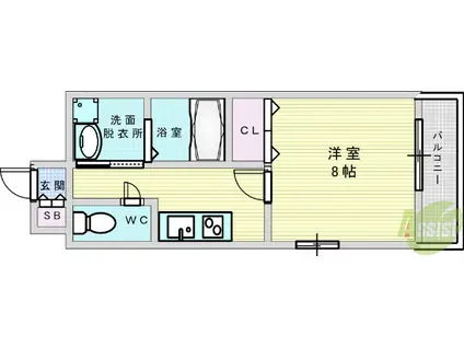 プレセンテ(1K/2階)の間取り写真