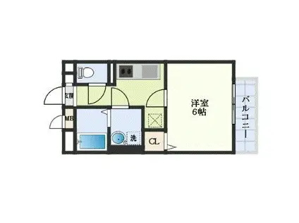 アムールHARMONYI(1K/1階)の間取り写真