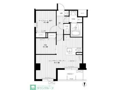 フィルージュ浦和常盤(1SLDK/2階)の間取り写真