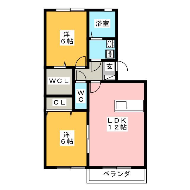 パストラルK-3(2LDK/1階)の間取り写真