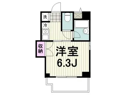 ターレットK(1K/3階)の間取り写真