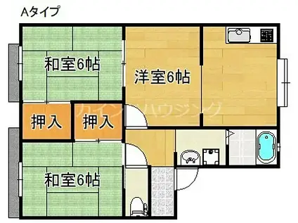 リバーサイドシティ麻生川(3K/2階)の間取り写真