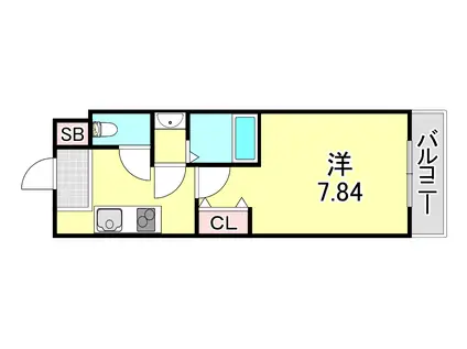 AILE御影塚町(1K/3階)の間取り写真