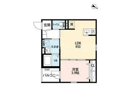 リーヴァ望が丘(1LDK/2階)の間取り写真