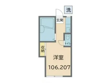 ポルシェ聖蹟桜ヶ丘II(ワンルーム/1階)の間取り写真