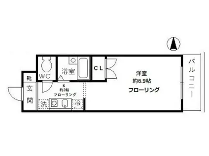 ファインクレスト富士見ヶ丘(1K/1階)の間取り写真