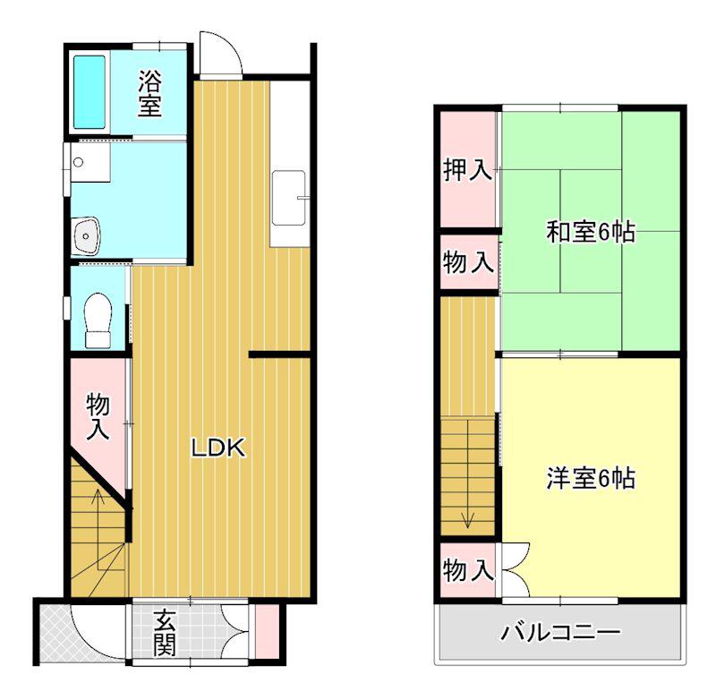SUBURB HOMEおおた3(2LDK/1階)の間取り写真