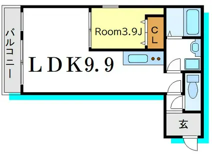 シルフィード(1LDK/1階)の間取り写真