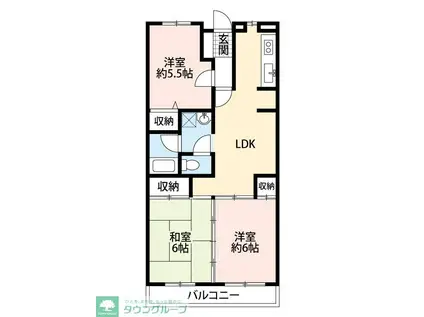 第6パールメゾン海老原(3LDK/4階)の間取り写真