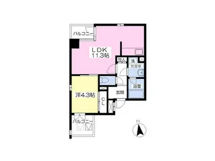 ACER(1LDK/5階)の間取り写真