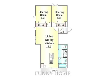 フィレール(2LDK/1階)の間取り写真