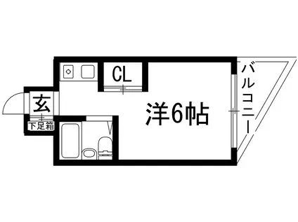 上中マンション(ワンルーム/2階)の間取り写真