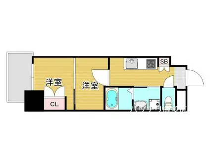 CLUB ORIENT NO.103(2K/13階)の間取り写真