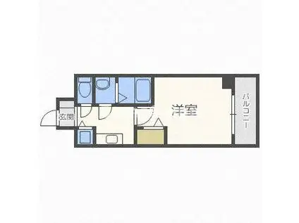 プレサンス難波駅前(1K/4階)の間取り写真