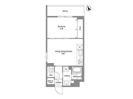 EMパレス田園調布(1LDK/1階)の間取り写真