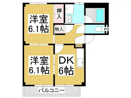 SURPLUSCOURAGE(2DK/2階)の間取り写真