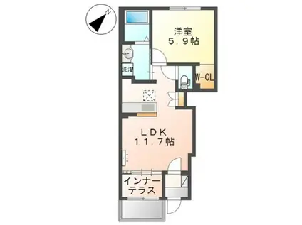 ストレリチア(1LDK/1階)の間取り写真