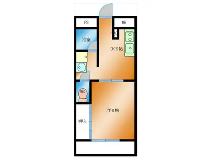 桑田マンション(1DK/3階)の間取り写真