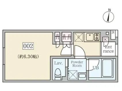REVERESIDENCE初台(1K/B1階)の間取り写真