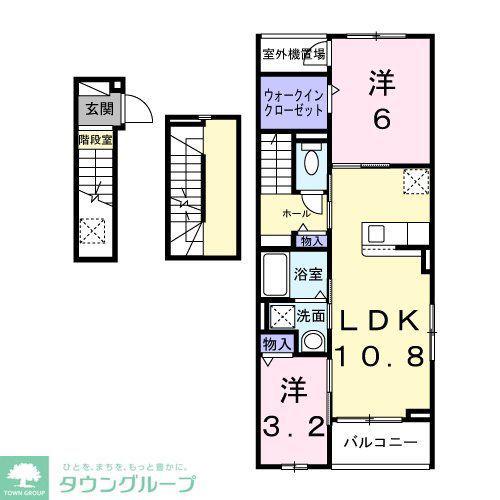 カルム シーダ(2LDK/3階)の間取り写真