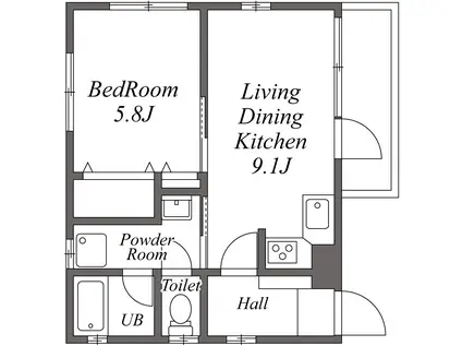 ユーコート住吉(2DK/1階)の間取り写真