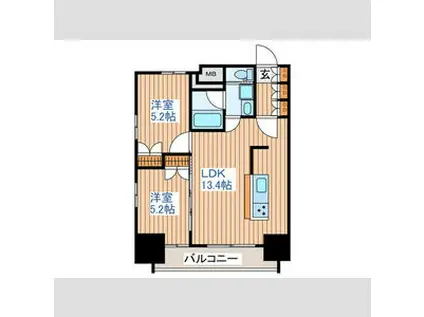 アルモニ―勾当台公園(2LDK/14階)の間取り写真