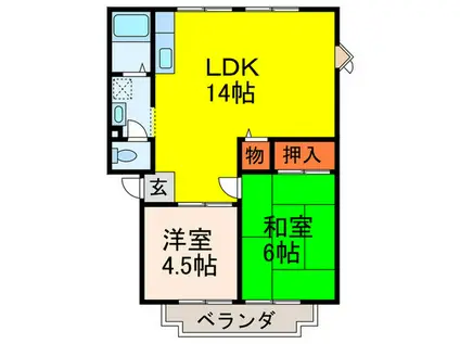 エコードミールI(2LDK/2階)の間取り写真