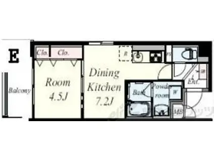 グランブルー高槻(1LDK/5階)の間取り写真