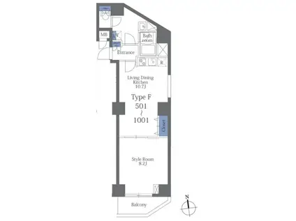 LILYFORT板橋大山(1LDK/8階)の間取り写真