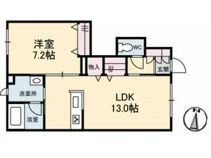 メイユール(1LDK/1階)の間取り写真