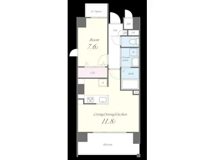 エ リヴィエール(1LDK/4階)の間取り写真