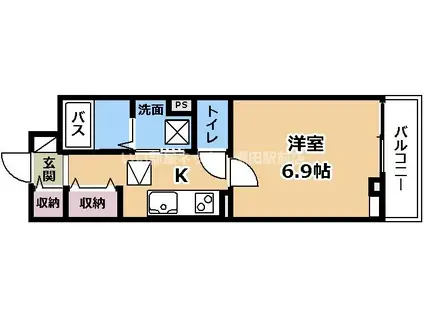ラー カイラム(1K/1階)の間取り写真