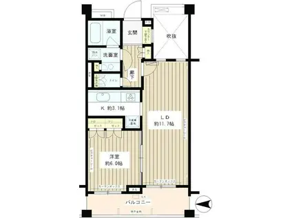 クラッサ成城(1LDK/3階)の間取り写真